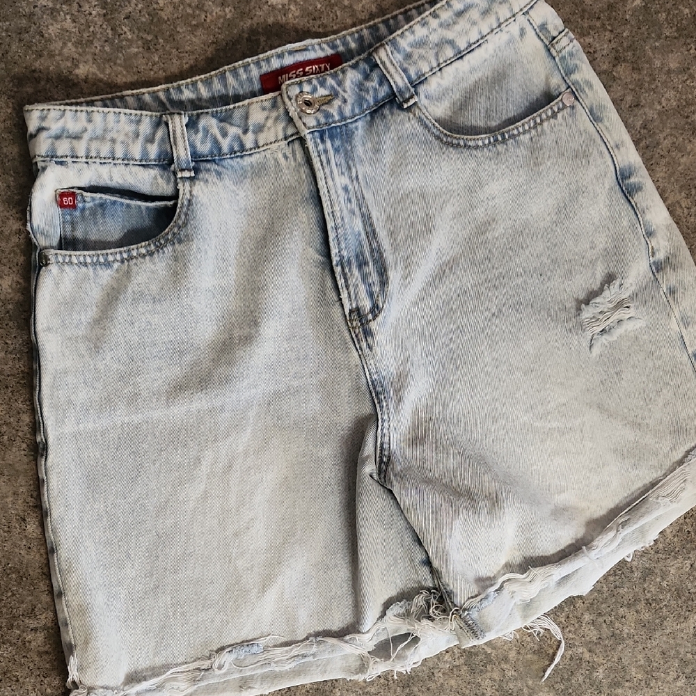 Miss Sixty Light Wash High Waist Denim Shorts Size 30
